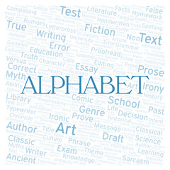 Alphabet typography word cloud create with the text only