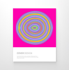 Cover design template. Abstract circular background with many thin lines. Vector illustration for advertising, marketing or presentation.