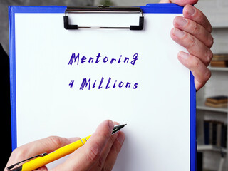  Mentoring 4 Millions inscription on the sheet.