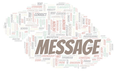 Message typography word cloud create with the text only