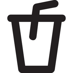 Obraz premium Juice Cup Vector Line Icon