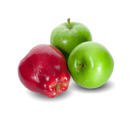 Red apple and Green apple isolated on white background