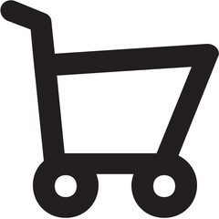 Shopping Trolley Vector Line Icon