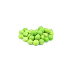 Peas green seeds (Pisum sativum) isolated on white background