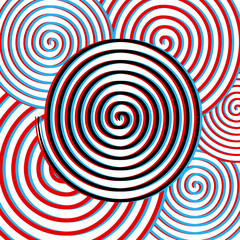 Hypnosis spiral in stereoscopic decoration