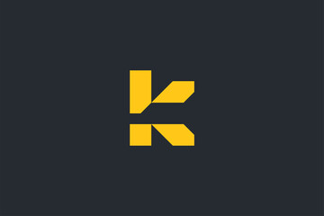 Minimal Modern Abstract Letter K Dark Background Logo Template