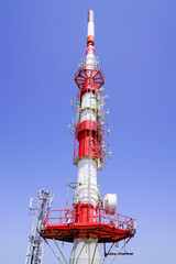 antenna relay phone in summit of Mount Larrun telecommunications