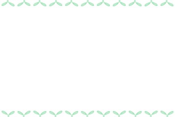 優しい水彩の葉っぱのフレーム2