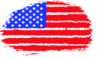 American flag. Watercolor. Abstract background for your design. Vector.
