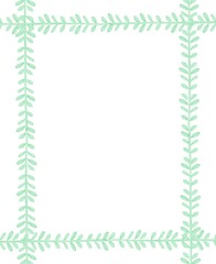 優しい水彩の葉っぱのフレーム5