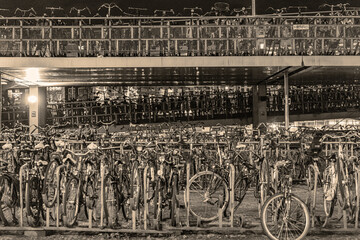 Bikes parked in Amsterdam