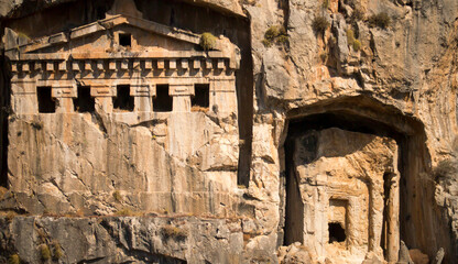 Likijsky tombs on the river Daljan, Turkey