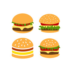 Burger icon design template vector isolated illustration