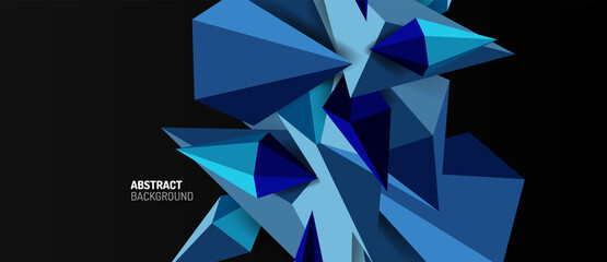 3d low poly abstract shape background vector illustration