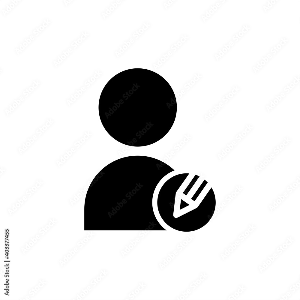 Poster user edit icon. admin symbols. editable stroke. simple illustration mobile concept and web design. d