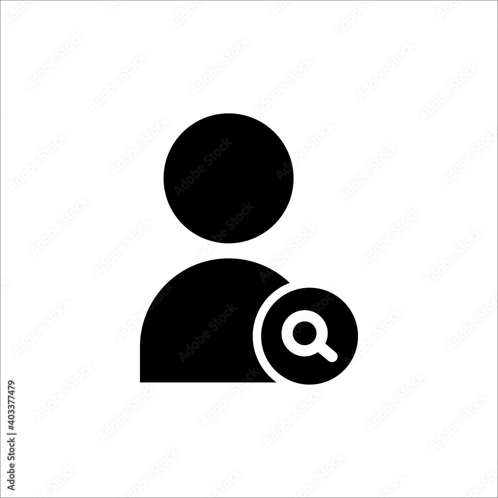 Poster user find, search icon. admin symbols. editable stroke. simple illustration mobile concept and web d