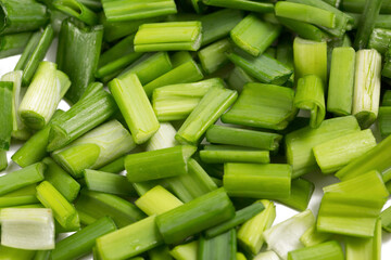 Green onion isolated on white background