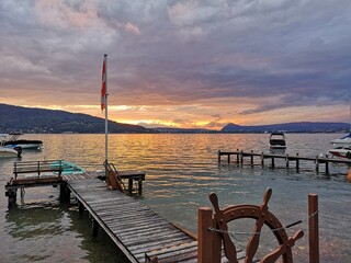 Coucher de soleil lac Annecy 
