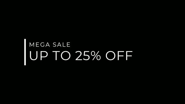 Big Sale 25% off animation motion graphic video. Promo banner, badge, sticker. 25 percent off Royalty-free Stock 4K Footage.