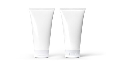 Two side Cosmetic Tube Mockup. 3d rendering.