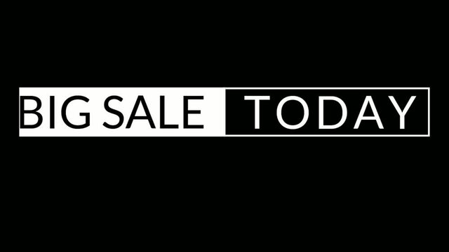 Big Sale Today animation motion graphic video. Promo banner, badge, sticker. Royalty-free Stock 4K Footage.