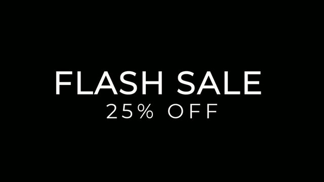 Flash Sale 25% off animation motion graphic video. Promo banner, badge, sticker. 25 percent off Royalty-free Stock 4K Footage.