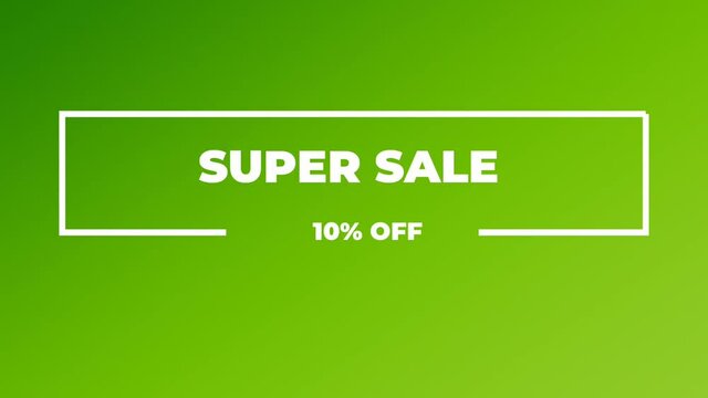 Super Sale 10% off animation motion graphic video. Promo banner, badge, sticker. 10 percent off Royalty-free Stock 4K Footage.