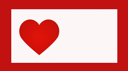 Happy Valentine's Day! Red hearts on a white background. Copy space for text