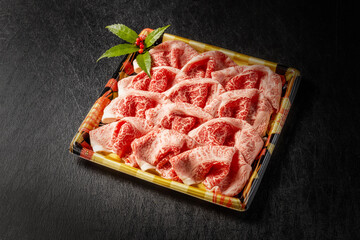 Fototapeta na wymiar 和牛ですきやき　 Japanese beef sukiyaki