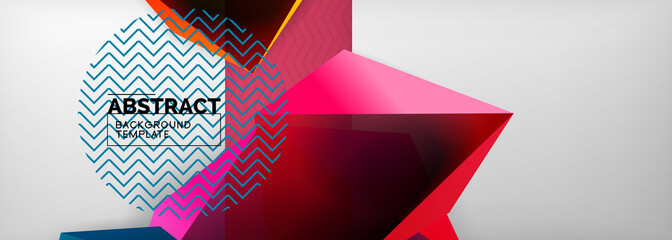 Low poly 3d geometric shapes, minimal abstract background. Vector illustrations for covers, banners, flyers and posters and other © antishock