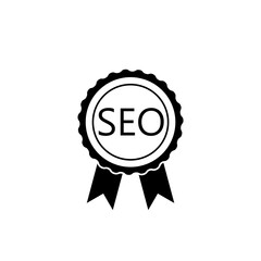 SEO badge icon isolated on white background