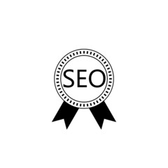 SEO badge icon isolated on white background
