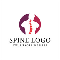 Spine logo design, Medical Chiropractic Logo In White Isolated Background, Chiropractic Logo Template Design Vector, Emblem, Design Concept, Creative Symbol, Icon