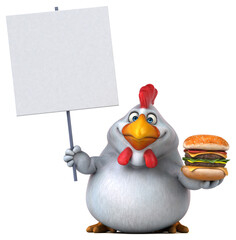 Fun chicken - 3D Illustration