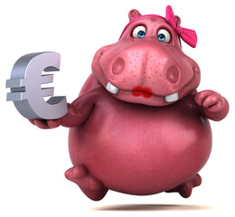 Pink Hippo - 3D Illustration