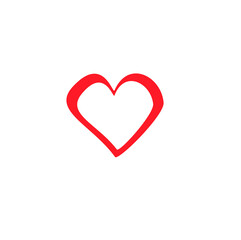 Heart icon isolated on white background, flat design pattern, Valentine's Day symbol