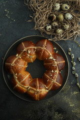 Easter cake on a dark background