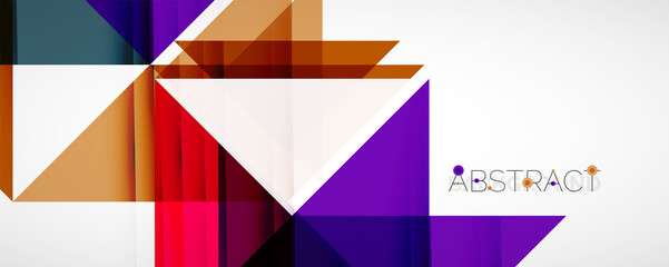 Geometric abstract background. Techno color triangle shapes. Vector illustration for covers, banners, flyers and posters and other designs