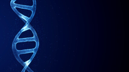 DNA structure in dark background. Science and medicine concepts.
