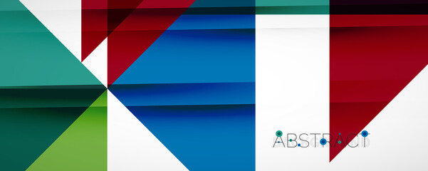 Geometric abstract background. Techno color triangle shapes. Vector illustration for covers, banners, flyers and posters and other designs