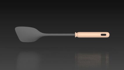 spatula black background front 3D Render