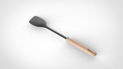 spatula white background one center angled 3D Render