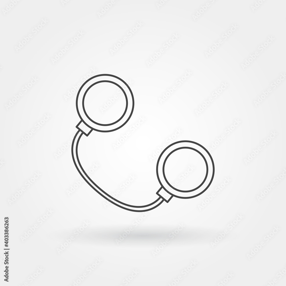 Poster hand cuff single isolated icon with modern line or outline style