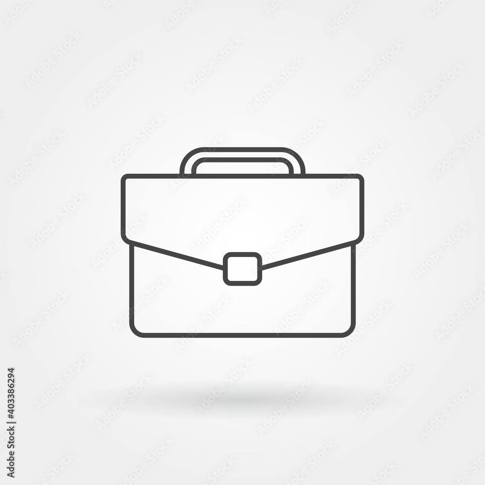 Poster briefcase single isolated icon with modern line or outline style