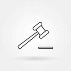 gavel law single isolated icon with modern line or outline style