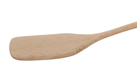 Empty wooden kitchen spatula isolated on white background with clipping path