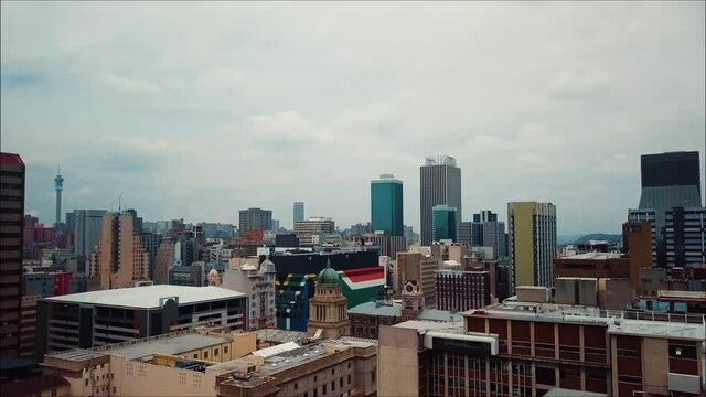 African overcast city skyline