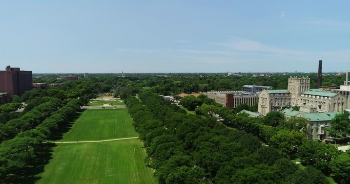 Scenic View Of The Midway Plaisance At The University Of Chicago