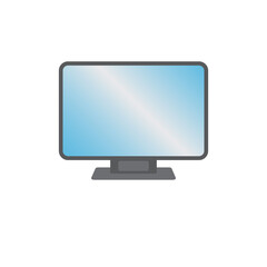 Computer monitor icon in trendy flat style isolated on white background.