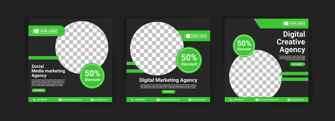 Social media marketing agency. Digital Marketing Agency. Digital Creative Agency. Social media post banner template for your business.